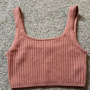 Wilfred Ribbed Pink Crop Top